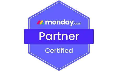Insignia oficial Partner Certificado de monday.com en Perú, México y Colombia